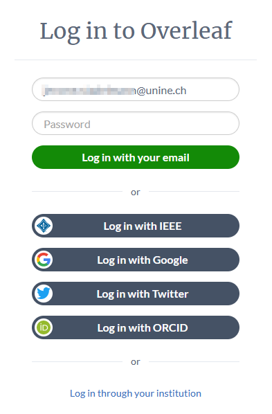 Login Overleaf